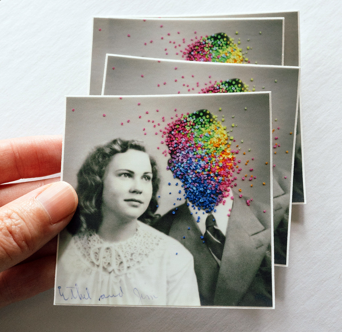 "Ethel and Jim" - square sticker