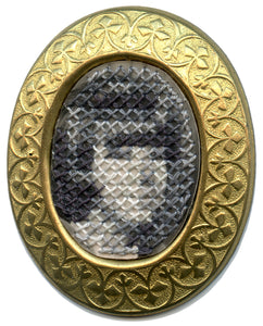 Memory medallion no. 01 - 1950s portrait in ornate brass frame