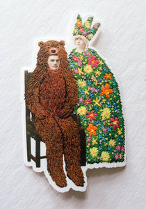 The queen and the bear - sticker (thin)